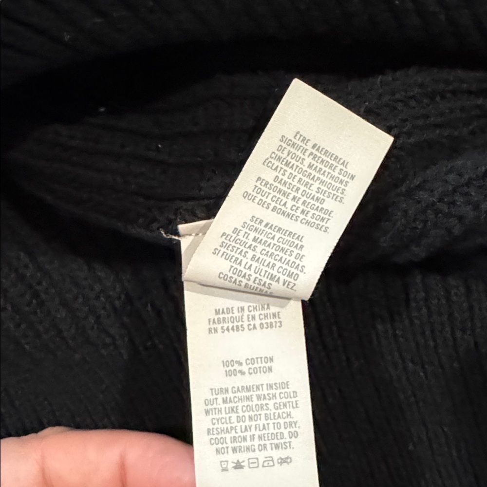 Aerie black Crew Neck Knitted Sweater XL 100% cotton - Picture 7 of 7